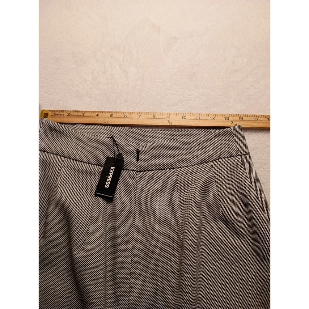 Express Women's Black White Houndstooth Pencil Skirt Size 4 High Waist Career